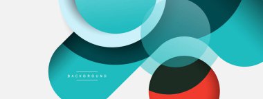 Vektör yuvarlak şekilli daireler minimum geometrik arkaplan. Duvar kağıdı afişi veya iniş sayfası için vektör illüstrasyonu