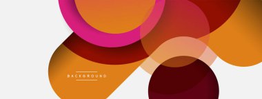 Yaratıcı geometrik duvar kağıdı. Asgari soyut arkaplan. Duvar kağıdı arkaplanı veya iniş sayfası için daire bileşimi vektör çizimi