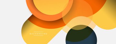 Çember ve yuvarlak şekiller soyut arkaplan. Duvar kağıdı afişi veya iniş sayfası için vektör illüstrasyonu