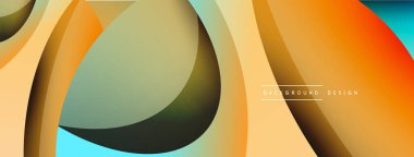 Yaratıcı geometrik duvar kağıdı. Asgari soyut arkaplan. Duvar kağıdı arkaplanı veya iniş sayfası için daire ve dalga kompozisyon vektör çizimi