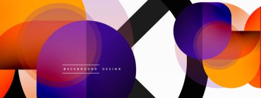 Yaratıcı geometrik duvar kağıdı. Asgari çember üçgen ve kare çizgi soyut arkaplan. Duvar kağıdı afişi veya iniş sayfası için vektör illüstrasyonu