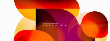 Yuvarlak üçgen çizgileri ve daireleri şekillendirir. Duvar kağıdı afişi arkaplanı veya iniş sayfası için Geometrik vektör çizimi