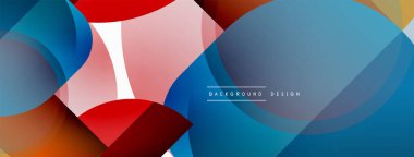 Yuvarlak üçgen çizgileri ve daireleri şekillendirir. Duvar kağıdı afişi arkaplanı veya iniş sayfası için Geometrik vektör çizimi