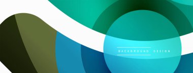 Yaratıcı geometrik duvar kağıdı. Asgari soyut arkaplan. Duvar kağıdı arkaplanı veya iniş sayfası için daire dalga ve yuvarlak şekiller kompozisyon vektör çizimi