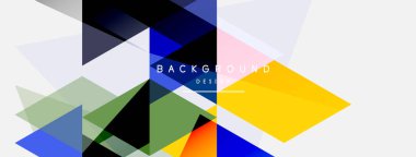 Renkli üçgen bileşimi, geometrik soyut arkaplan. Tekno veya iş konsepti, duvar kağıdı, afiş, arkaplan, iniş sayfası deseni