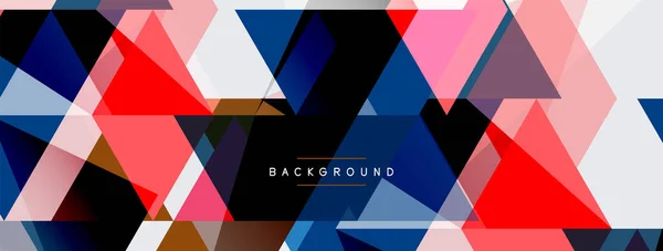 Kleurdriehoeken samenstelling, geometrische abstracte achtergrond. Techno of business concept, patroon voor behang, banner, achtergrond, landing page — Stockvector