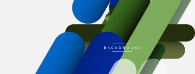 Yuvarlak şekiller ve çizgiler üst üste biniyor. Duvar kağıdı afişi veya iniş sayfası için vektör illüstrasyonu