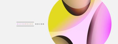 Yaratıcı geometrik duvar kağıdı. Asgari soyut arkaplan. Duvar kağıdı arkaplanı veya iniş sayfası için daire ve dalga kompozisyon vektör çizimi