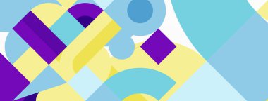 Çember ve kare geometrik arkaplan. Duvar kağıdı, pankart, arkaplan ya da iniş için üçgen ve kareli yuvarlak şekiller