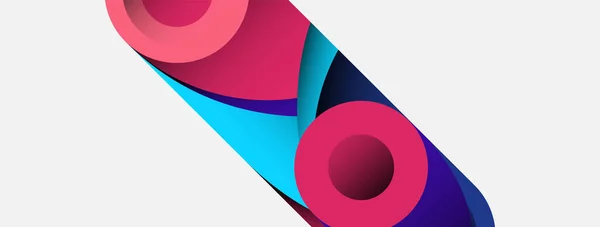 Fondo abstracto. Círculos geométricos mínimos y formas de estilo redondo con profundos efectos de sombra. Plantilla de negocio de tecnología de moda para banner de papel pintado o fondo — Vector de stock