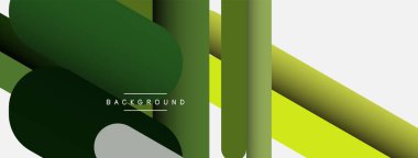 Yuvarlak şekiller ve çizgiler üst üste biniyor. Duvar kağıdı afişi veya iniş sayfası için vektör illüstrasyonu