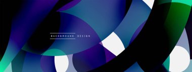 Yuvarlak şekiller daireler ve diğer geometrik şekiller. Duvar kağıdı afişi arkaplan kartı veya iniş sayfası için vektör illüstrasyonu