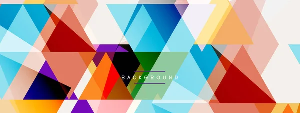 Färg trianglar sammansättning, geometrisk abstrakt bakgrund. Techno eller affärsidé, mönster för tapeter, banner, bakgrund, landningssida — Stock vektor