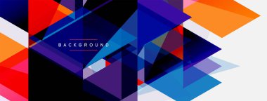 Mozaik üçgenler geometrik arkaplan. Tekno veya iş konsepti, duvar kağıdı, afiş, arkaplan, iniş sayfası deseni