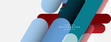 Yuvarlak şekiller ve çizgiler üst üste biniyor. Duvar kağıdı afişi veya iniş sayfası için vektör illüstrasyonu