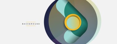 Vektör yuvarlak şekilli daireler minimum geometrik arkaplan. Duvar kağıdı afişi veya iniş sayfası için vektör illüstrasyonu