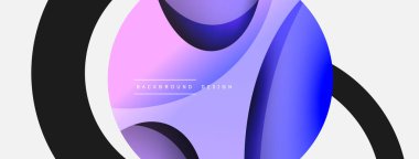 Yaratıcı geometrik duvar kağıdı. Asgari soyut arkaplan. Duvar kağıdı arkaplanı veya iniş sayfası için daire ve dalga kompozisyon vektör çizimi