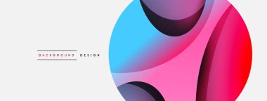 Yaratıcı geometrik duvar kağıdı. Asgari soyut arkaplan. Duvar kağıdı arkaplanı veya iniş sayfası için daire ve dalga kompozisyon vektör çizimi