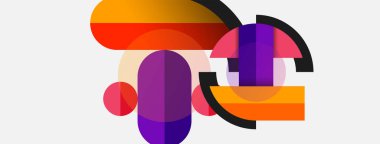 Yuvarlak geometrik şekiller çizgiler ve daireler. Duvar kağıdı afişi ya da iniş sayfası için vektör şablonu