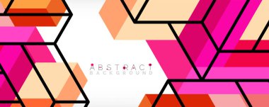 Soyut arkaplan. 3 boyutlu küp, küp elementler ve bloklar. Duvar kağıdı, afiş, arkaplan, iniş sayfası için tekno veya iş konsepti