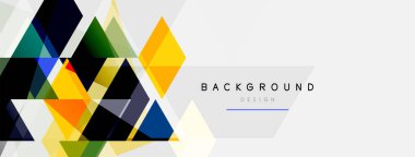 Renkli üçgen bileşimi, geometrik soyut arkaplan. Tekno veya iş konsepti, duvar kağıdı, afiş, arkaplan, iniş sayfası deseni