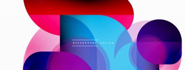 Yuvarlak üçgen çizgileri ve daireleri şekillendirir. Duvar kağıdı afişi arkaplanı veya iniş sayfası için Geometrik vektör çizimi