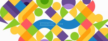 Minimum geometrik soyut arkaplan. Çember kare ve üçgen tasarım. Duvar kağıdı, afiş, arkaplan veya iniş için moda tekno iş şablonu