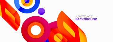 Duvar kağıdı, afiş, arkaplan için halkalar ve daireler geometrik soyut arkaplan