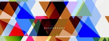 Renkli üçgen bileşimi, geometrik soyut arkaplan. Tekno veya iş konsepti, duvar kağıdı, afiş, arkaplan, iniş sayfası deseni