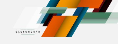 Vektör arkaplanı. Gölge efektli soyut örtüşen renk çizgileri tasarımı. Duvar kağıdı afişi için resim arkaplanı veya iniş sayfası