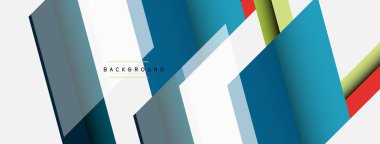 Vektör arkaplanı. Gölge efektli soyut örtüşen renk çizgileri tasarımı. Duvar kağıdı afişi için resim arkaplanı veya iniş sayfası