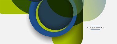 Çember ve yuvarlak şekiller soyut arkaplan. Duvar kağıdı afişi veya iniş sayfası için vektör illüstrasyonu