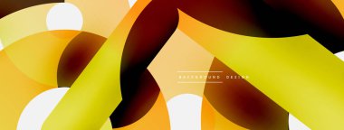 Yuvarlak şekiller daireler ve diğer geometrik şekiller. Duvar kağıdı afişi arkaplan kartı veya iniş sayfası için vektör illüstrasyonu