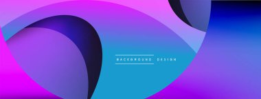 Yaratıcı geometrik duvar kağıdı. Asgari soyut arkaplan. Duvar kağıdı arkaplanı veya iniş sayfası için daire ve dalga kompozisyon vektör çizimi