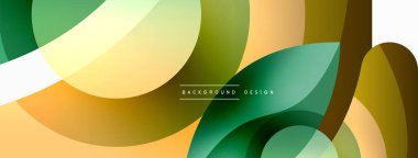 Renkli geometrik şekilli soyut arkaplan. Yuvarlak şekilli, daire ve çizgilerle çok güzel bir arka plan. Geometrik tasarım. Vektör illüstrasyonu