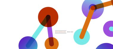 Çizgi noktaları geometrik soyut arkaplan bağlantıları. Çizgilerle birbirine bağlı çemberler. Duvar kağıdı, afiş, arkaplan veya iniş için moda tekno iş şablonu