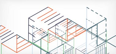 Soyut arkaplan. Beyaz arkaplanda renk çizgileri. Doğrusal soyut kompozisyon. Duvar kağıdı, afiş, arkaplan, iniş sayfası için tekno veya iş konsepti