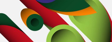 Soyut arkaplan. Minimum geometrik daireler ve koyu gölgeli yuvarlak şekiller. Duvar kağıdı afişi veya arkaplan için moda teknoloji iş şablonu