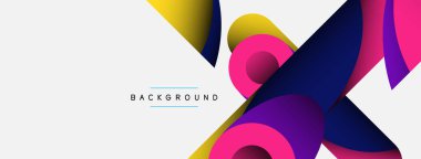 Soyut arkaplan. Minimum geometrik daireler ve koyu gölgeli yuvarlak şekiller. Duvar kağıdı afişi veya arkaplan için moda teknoloji iş şablonu