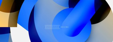 Yuvarlak şekiller daireler ve diğer geometrik şekiller. Duvar kağıdı afişi arkaplan kartı veya iniş sayfası için vektör illüstrasyonu