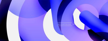 Yuvarlak şekiller daireler ve diğer geometrik şekiller. Duvar kağıdı afişi arkaplan kartı veya iniş sayfası için vektör illüstrasyonu