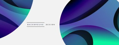 Yaratıcı geometrik duvar kağıdı. Asgari soyut arkaplan. Duvar kağıdı arkaplanı veya iniş sayfası için daire ve dalga kompozisyon vektör çizimi