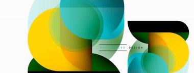 Yuvarlak üçgen çizgileri ve daireleri şekillendirir. Duvar kağıdı afişi arkaplanı veya iniş sayfası için Geometrik vektör çizimi