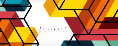 Soyut arkaplan. 3 boyutlu küp, küp elementler ve bloklar. Duvar kağıdı, afiş, arkaplan, iniş sayfası için tekno veya iş konsepti