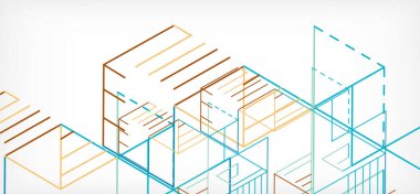 Soyut arkaplan. Beyaz arkaplanda renk çizgileri. Doğrusal soyut kompozisyon. Duvar kağıdı, afiş, arkaplan, iniş sayfası için tekno veya iş konsepti