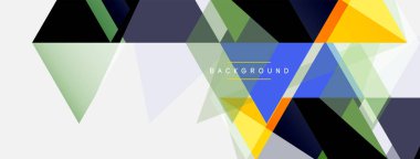 Mozaik üçgenler geometrik arkaplan. Tekno veya iş konsepti, duvar kağıdı, afiş, arkaplan, iniş sayfası deseni