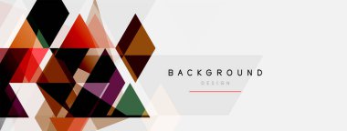 Renkli üçgen bileşimi, geometrik soyut arkaplan. Tekno veya iş konsepti, duvar kağıdı, afiş, arkaplan, iniş sayfası deseni