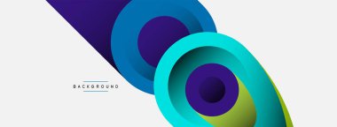 Soyut arkaplan. Minimum geometrik daireler ve koyu gölgeli yuvarlak şekiller. Duvar kağıdı afişi veya arkaplan için moda teknoloji iş şablonu