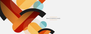 Yuvarlak geometrik şekiller çizgiler ve daireler. Duvar kağıdı afişi ya da iniş sayfası için vektör şablonu