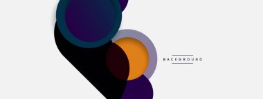 Çember ve yuvarlak şekiller soyut arkaplan. Duvar kağıdı afişi veya iniş sayfası için vektör illüstrasyonu